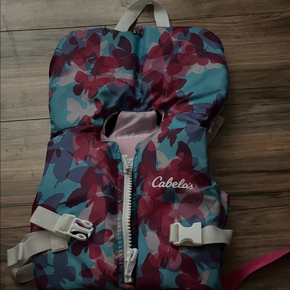Cabela's Kids Floral Life Vest - Blue and Red